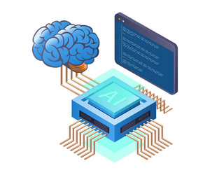 programmer system analyst artificial intelligence vector image