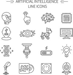 Process data analysis icon set in thin line style Vector Image