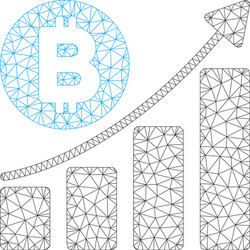 Bitcoin bar chart trend mesh network model vector