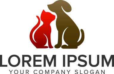 Cute Animal Pet Logo - Dog & Cat Vector Image