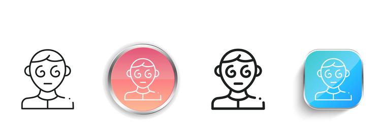 dizziness icon thin linear regular and button vector image