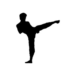 Karate Player Icon - Simple Style Vector Image