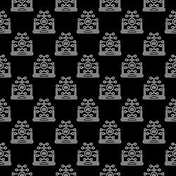 laptop computer with ai brain artificial vector image