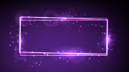 neon rectangular frame with shining effects vector image