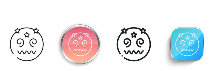 dizzy icon thin linear regular and button style vector image