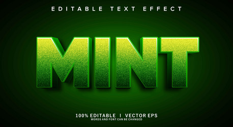 mint text effect with modern style design vector image