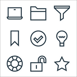 web essentials line icons linear set quality vector image