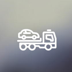 car towing truck thin line icon vector