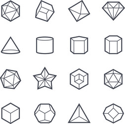 Basic geometric shapes icon set Royalty Free Vector Image