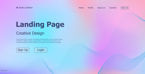 gradient light web template landing page digital vector image