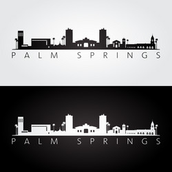 Palm springs ca usa skyline and landmarks vector