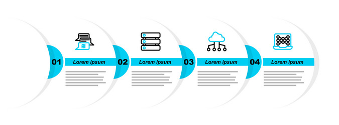 set line neural network cloud connection vector image