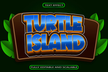 turtle island editable text effect 3 dimension vector image