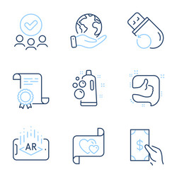 flash memory augmented reality and like icons set vector image