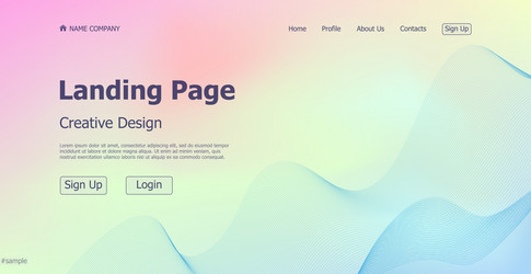 gradient light web template landing page digital vector image