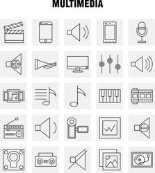 Multimedia line icon for web print and mobile vector
