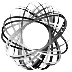 random circular element abstract monochrome vector image