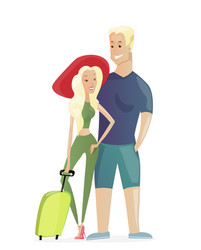 traveling young couple vector