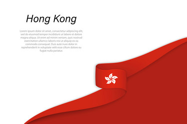 wave flag of hong kong with copyspace background vector