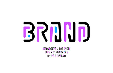 abstract alphabet rounded game bright font vector image