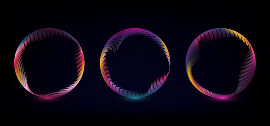 abstract futuristic line round shape set pattern vector image