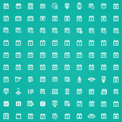 Calendar 100 icons universal set for web and ui vector