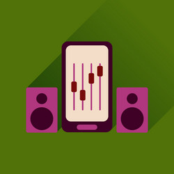 Flat web icon with long shadow mobile volume vector
