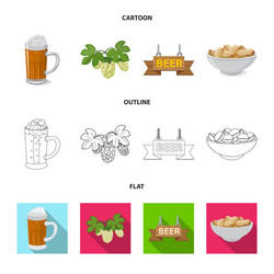 Isolated object pub and bar sign set vector