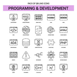 Programming and development line icon set - 25 vector