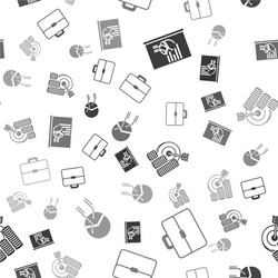 set board with graph chart briefcase target vector image