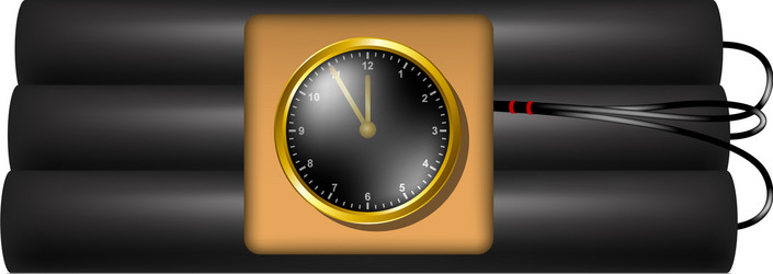 time bomb connected to clock explodes vector image