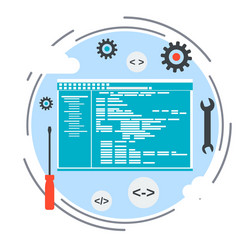 application development program coding concept vector image