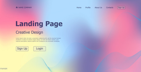 Gradient light web template landing page digital vector