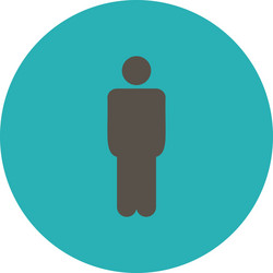 Man flat grey and cyan colors round button vector