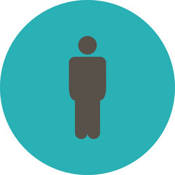 Man flat grey and cyan colors round button vector