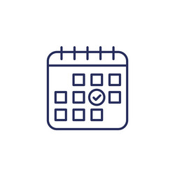 save a date line icon with calendar vector image