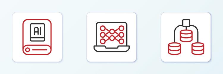 set line server data artificial intelligence ai vector image