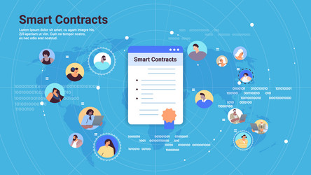 smart contracts process of digital secure vector image