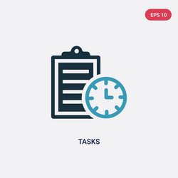 two color tasks icon from time management concept vector image