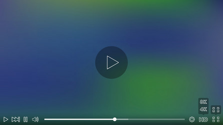 Video player window with menu and buttons panel vector