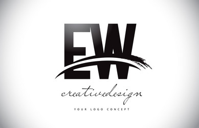 Ew e w swoosh letter logo design with modern Vector Image