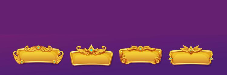 gold game ui frames medieval menu elements bars vector image
