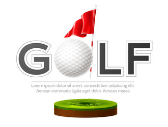 golf tournament poster club and ball vector