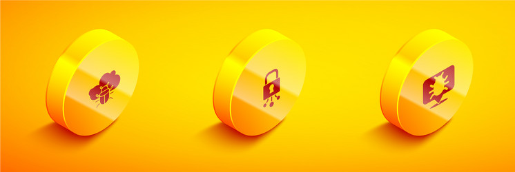Set isometric system bug on a cloud cyber vector