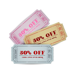 Vintage sale coupons vector