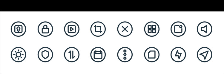 basic ui line icons linear set quality vector image
