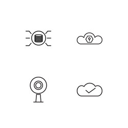 Data analytics linear icons set simple outline vector
