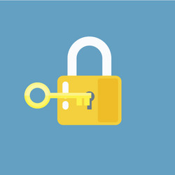 padlock with key sign unlocking access password vector image