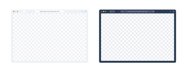 web browser template set in light and dark mode vector image
