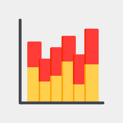 bar chart icon in flat style for any projects vector image